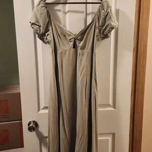 Dynamite Sage Green Puff Sleeve Maxi Dress